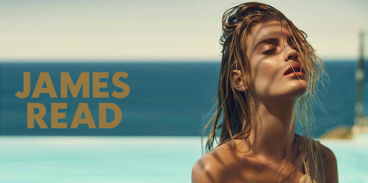 Blonde woman tanning on the beach