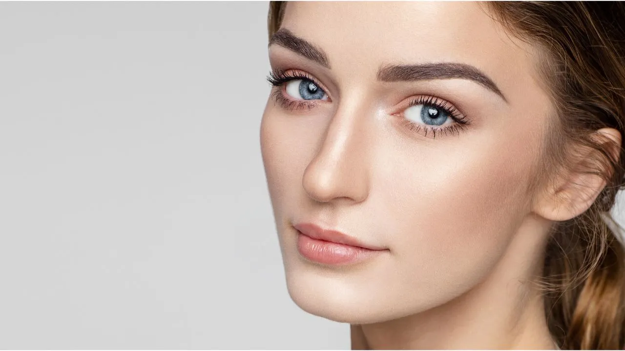 Beauty portrait of female face with natural clean skin Beauty portrait of female face with natural clean skin
